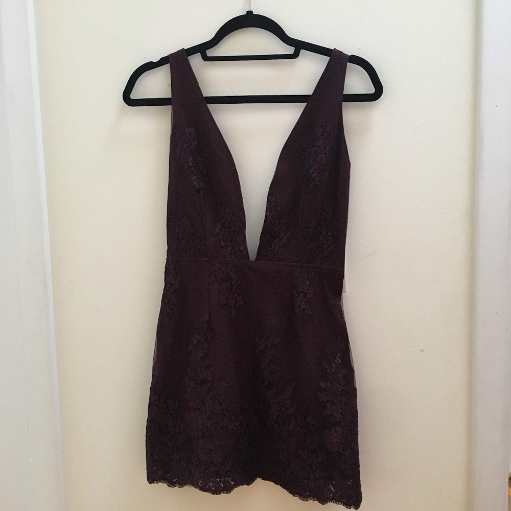 Tobi Plunging Lace Dress